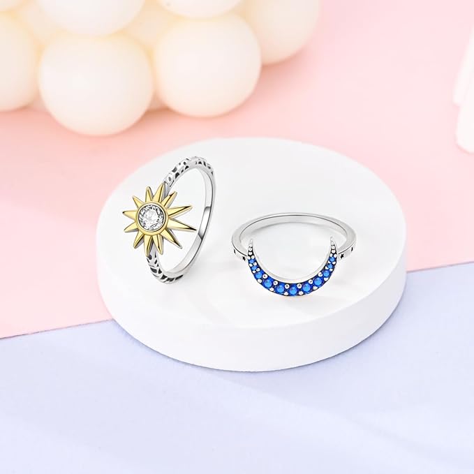Bague Soleil et Lune Harmonie Cosmique & Énergie Sacrée