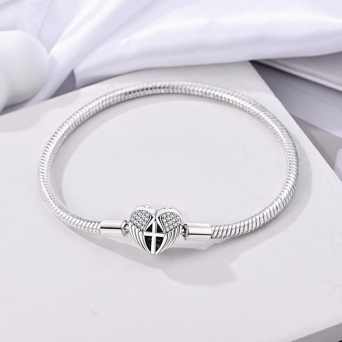 Bracelet Cœur Ange Protecteur – Foi, Amour & Protection Éternelle