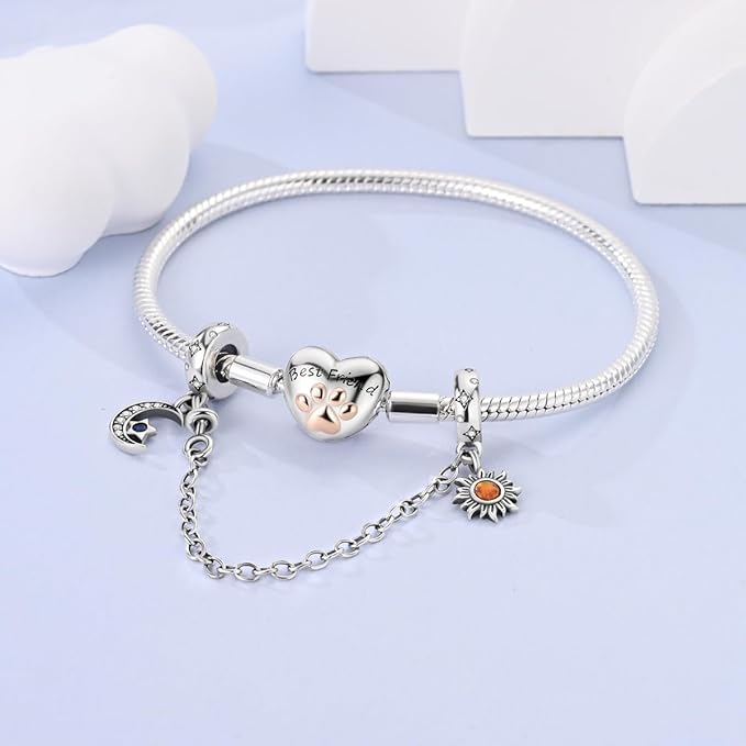 Chaîne de Sécurité Charms Soleil & Lune – Protection & Élégance pour Bracelet