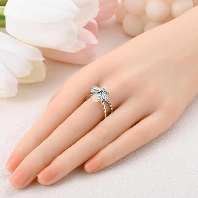 Bague Aile Enchantée avec Émail Coloré et Zircons