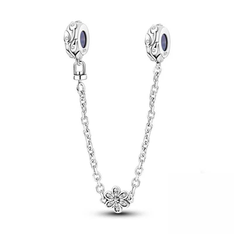 Chaîne de Sécurité Fleur Étincelante – Élégance Naturelle & Protection pour Bracelet