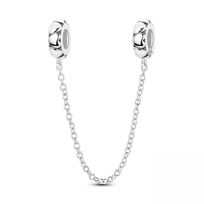 Chaîne de Sécurité Cœurs Sculptés – Protection & Élégance pour Bracelet