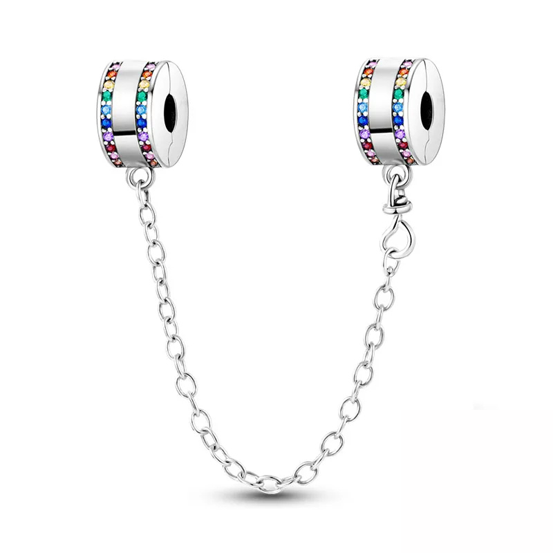 Chaîne de Sécurité Arc-en-Ciel – Style Coloré & Protection pour Bracelet