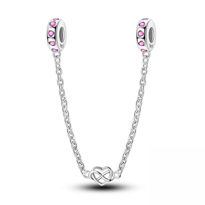 Chaîne de Sécurité Cœur Infini – Amour Éternel & Protection Élégante