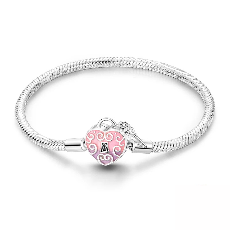 Bracelet Cœur Verrou & Clé - Symbole d’Amour et de Connexion