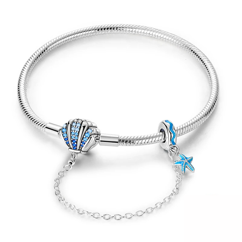 Bracelet Coquillage & Étoile de Mer avec Chaînette – Esprit Océan & Élégance