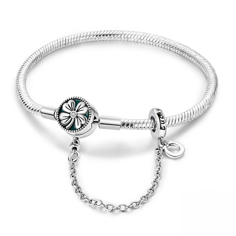 Bracelet Fleur Porte-Bonheur avec Chaînette – Chance, Harmonie & Élégance