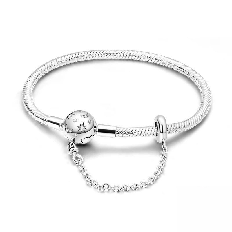 Bracelet Lune & Étoiles avec Chaînette – Mystère, Harmonie & Lumière