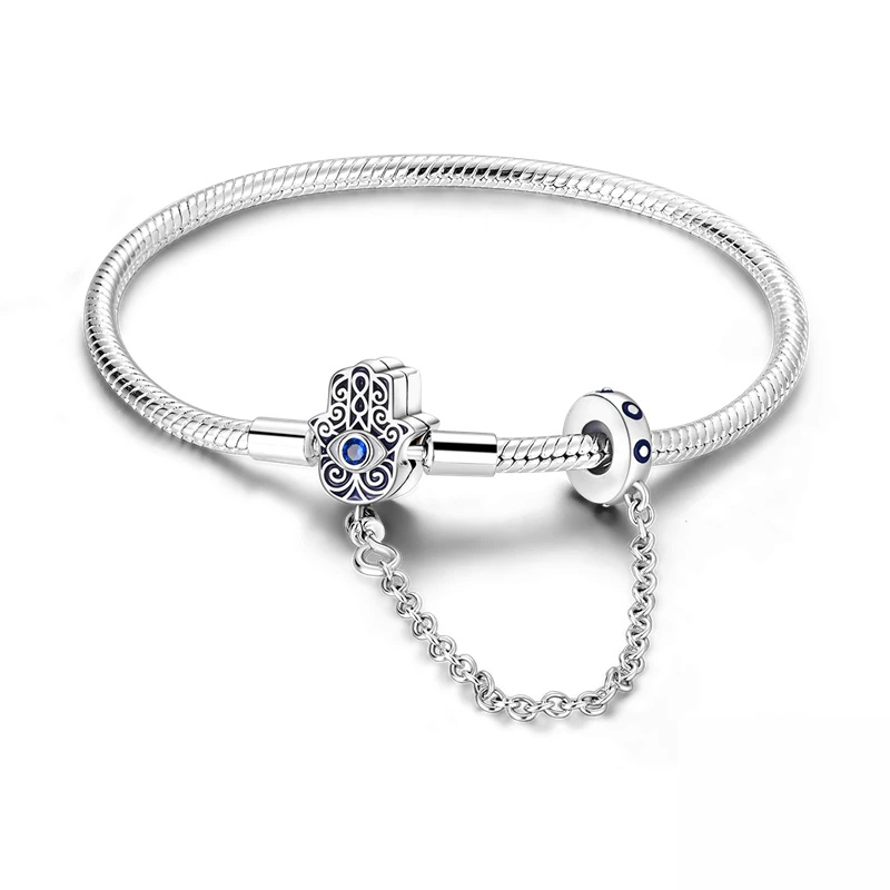 Bracelet Main de Fatma Hamsa avec Chaînette – Protection, Chance & Énergie Positive