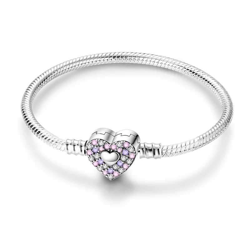 Bracelet Cœur Cristal Rose – Amour, Douceur & Féminité