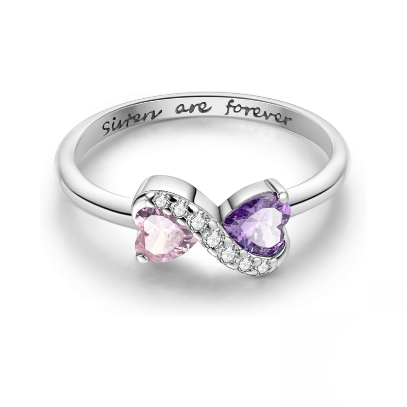 Bague Amour & Connexion avec Pierres Roses et Violettes