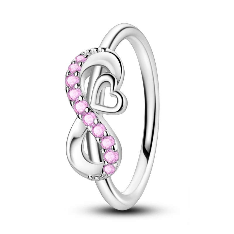 Bague Infini Cœur Rose Amour Éternel & Élégance Féminine