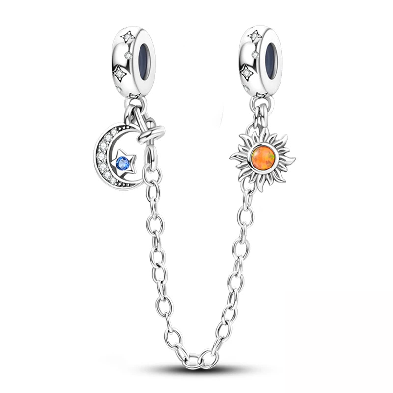Chaîne de Sécurité Charms Soleil & Lune – Protection & Élégance pour Bracelet