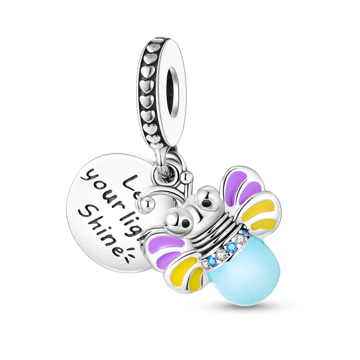 Charm Abeille Lumineuse – Émail Multicolore | “Let Your Light Shine”