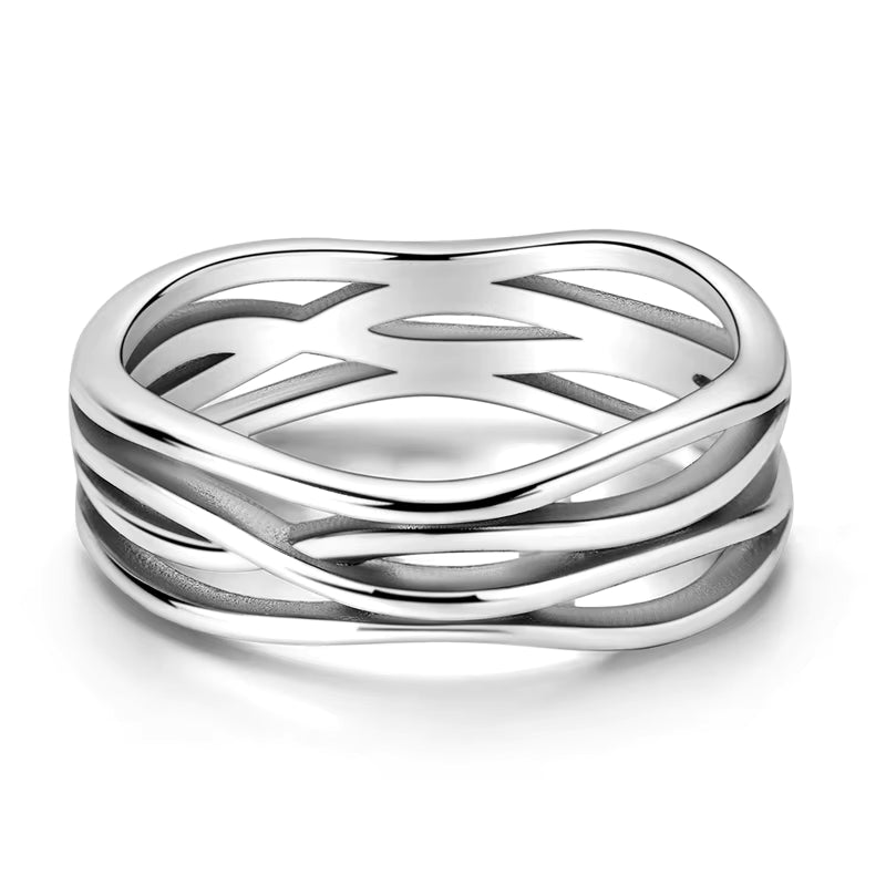 Bague Ondulations Design Moderne & Élégant
