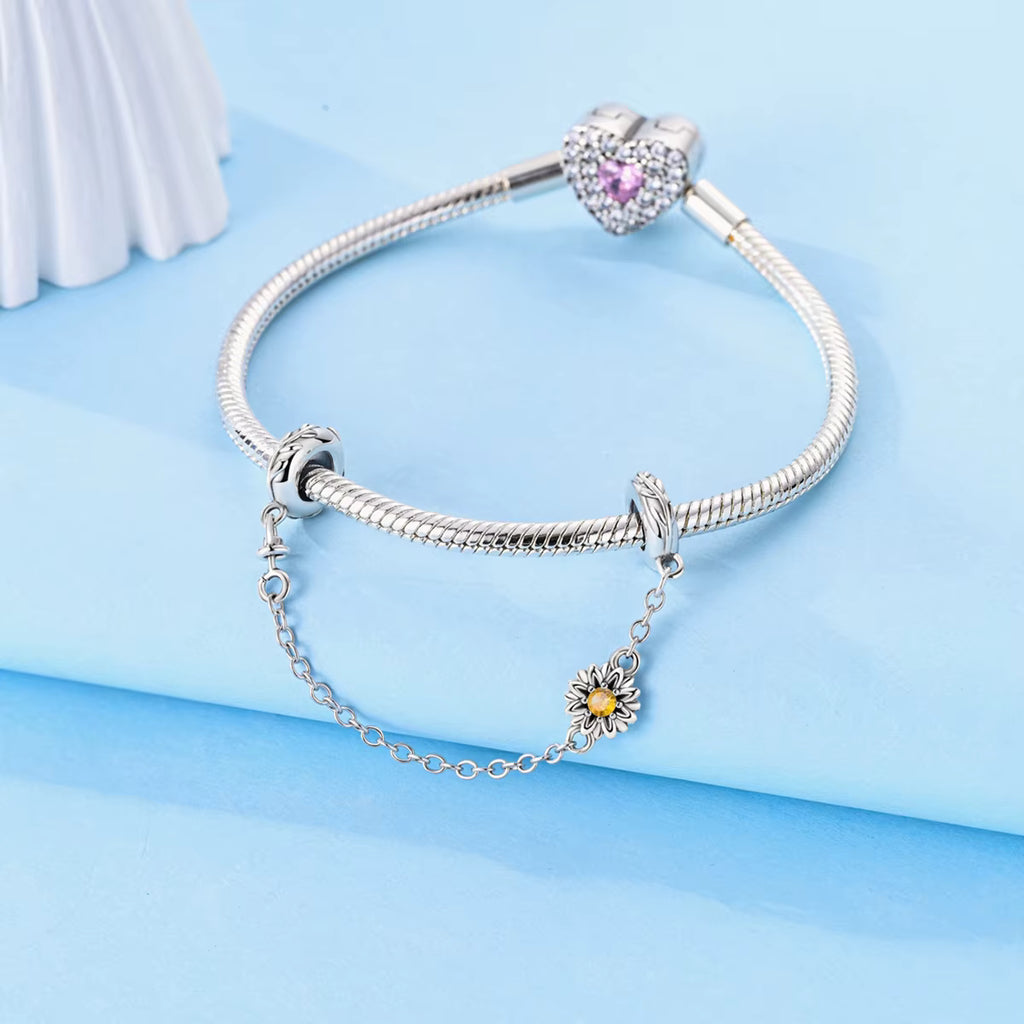 Chaîne de Sécurité Fleur de Tournesol – Protection & Élégance pour Bracelet