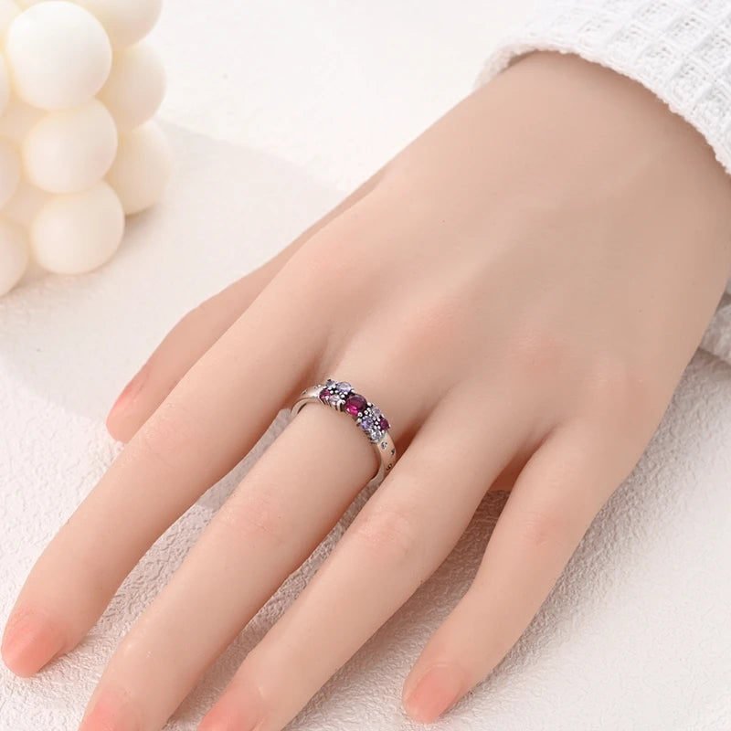 Bague "My Love Will Never End" Cristaux Rose & Violet Romantiques