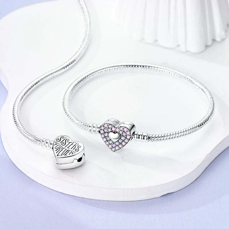 Bracelet Cœur Cristal Rose – Amour, Douceur & Féminité