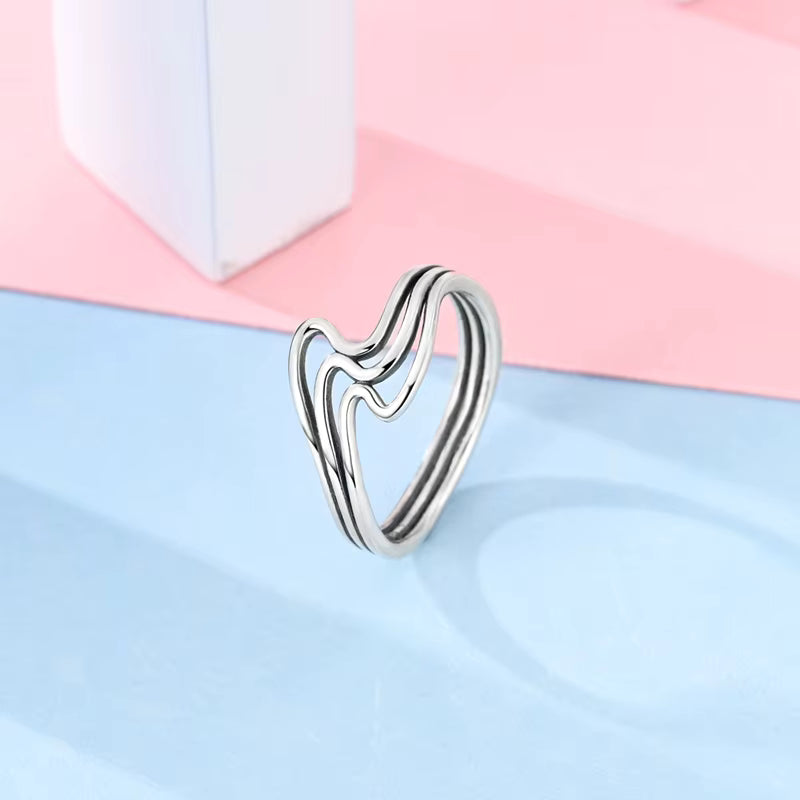 Bague Cœur Abstrait Minimaliste & Moderne