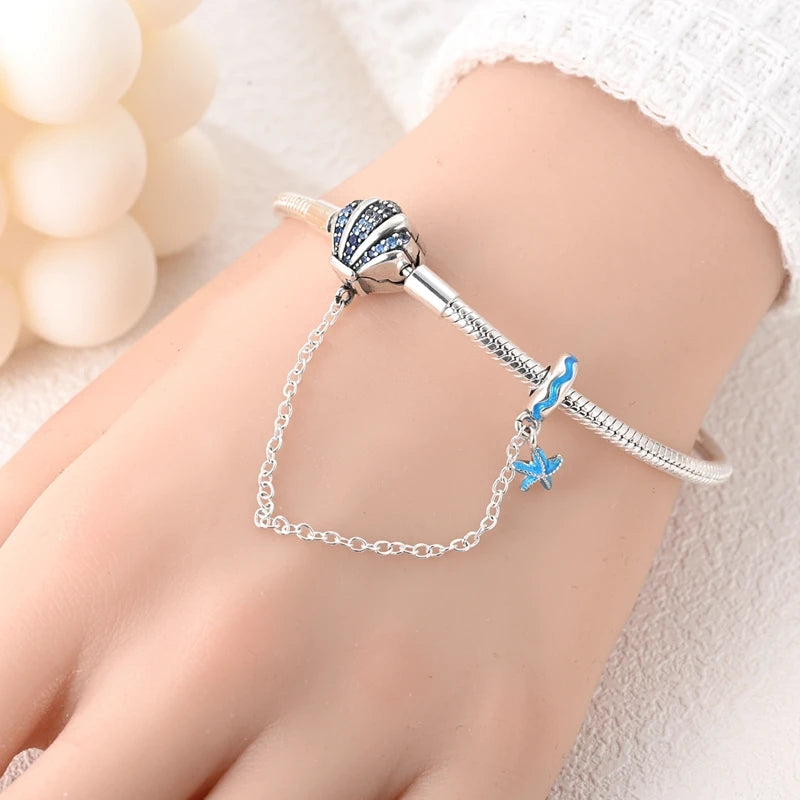 Bracelet Coquillage & Étoile de Mer avec Chaînette – Esprit Océan & Élégance