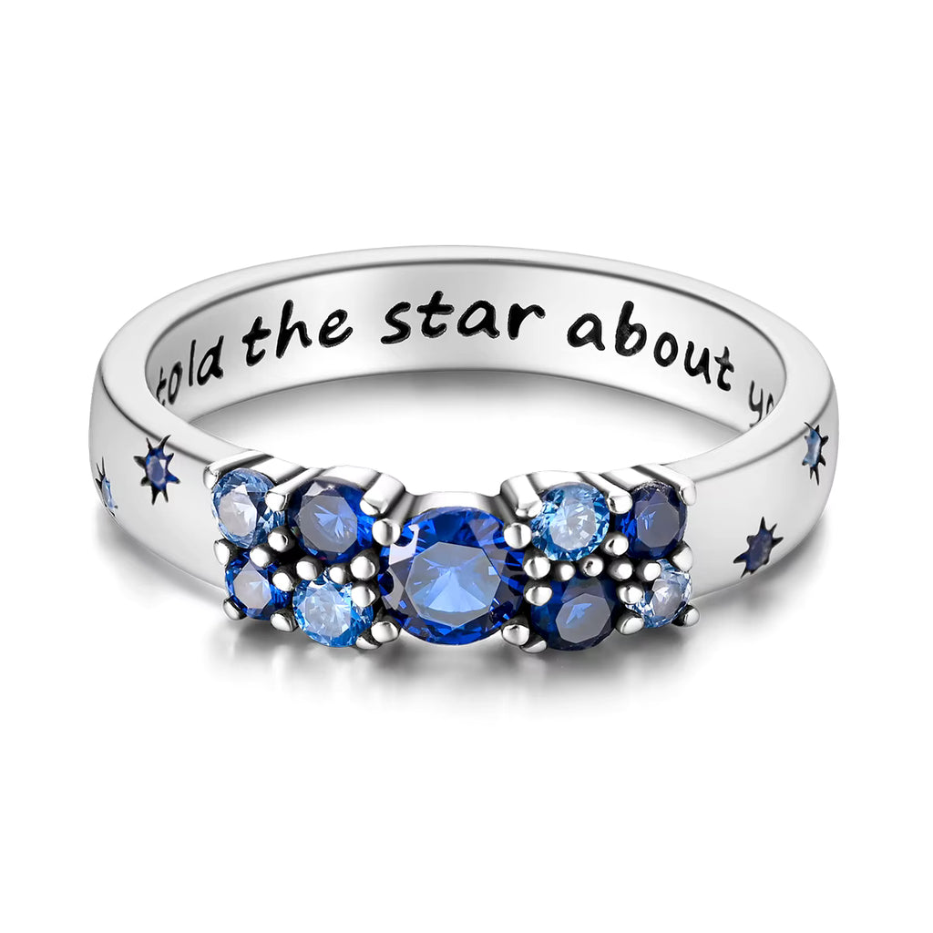 Bague Constellation Saphirs Bleus Anneau Astral Étincelant