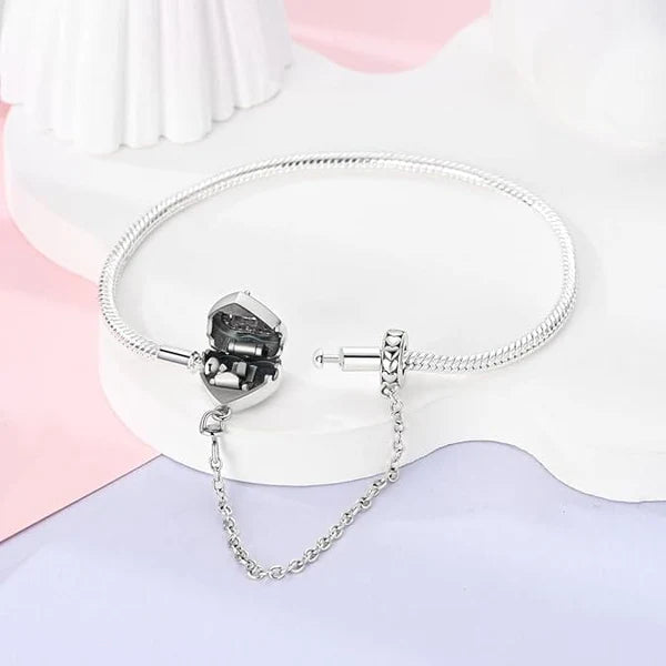 Bracelet Cœur Rose avec Chaînette – Amour, Tendresse & Élégance